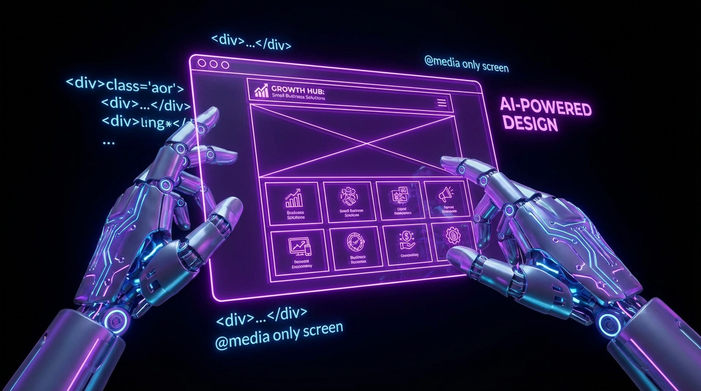 Inteligencia artificial creando diseño web para pymes de Alcoy: automatización y tecnología web en 2026